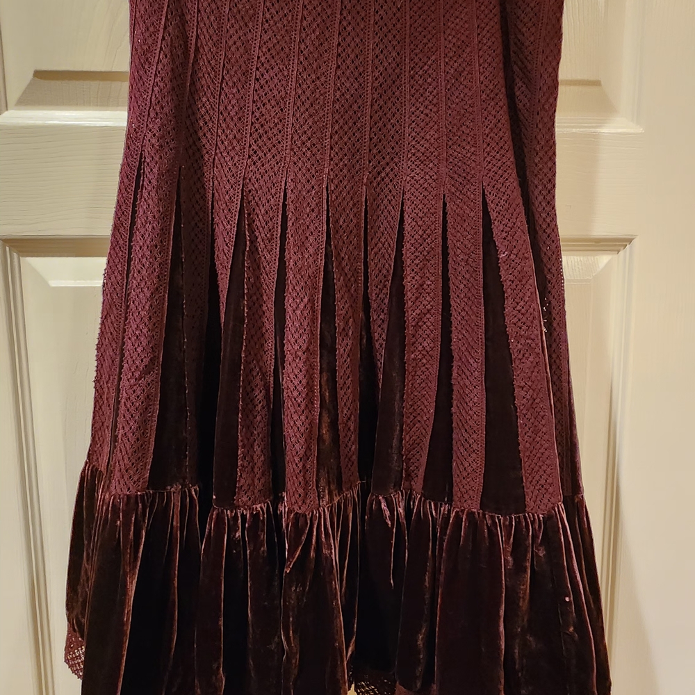 Free People Deep Burgundy A-Line Skirt